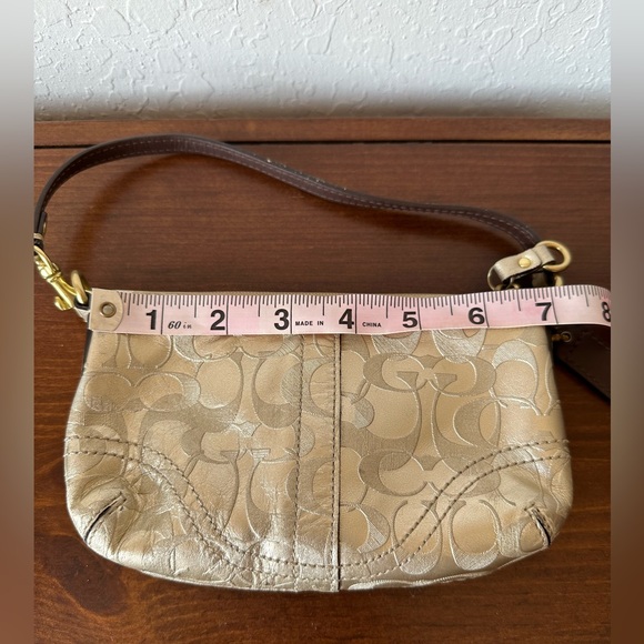 Coach Gold Metallic Wristlet - Picture 3 of 8